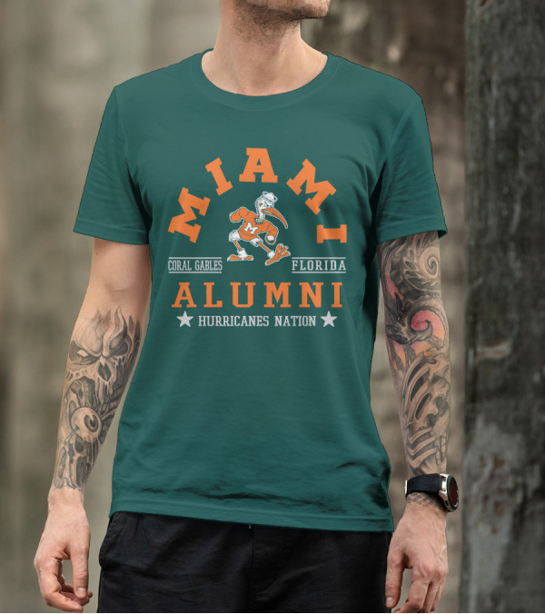 Miami Alumni Coral Gables Florida Hurricanes Nation T-Shirt