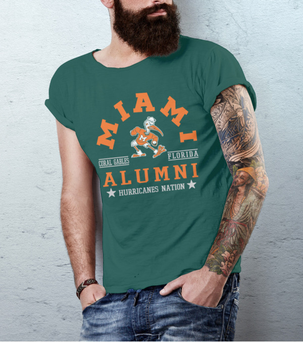 Miami Alumni Coral Gables Florida Hurricanes Nation T-Shirt