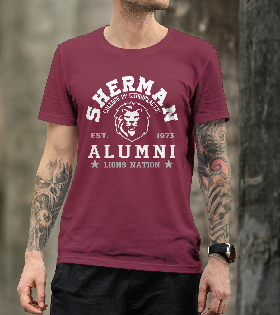 SHERMAN College Of Chiropractic Alumni EST. 1973 Lions Nation T-Shirt