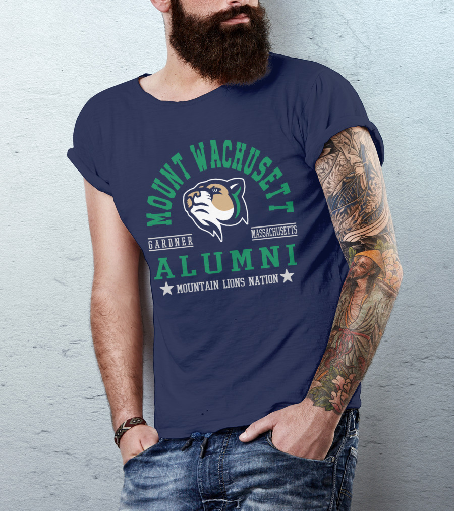 Mount Wachusett Alumni Gardner Massachusetts Mountain Lions Nation T-Shirt