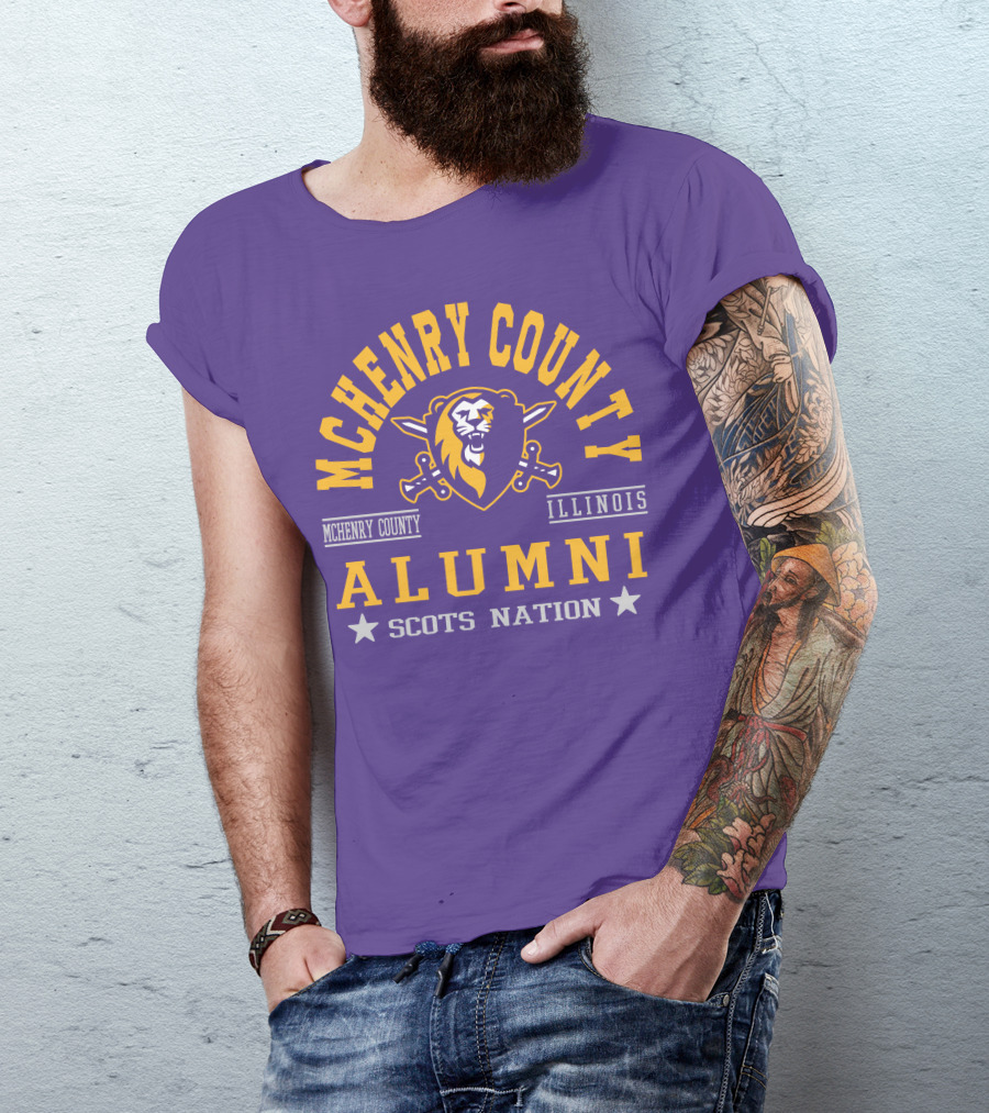 McHenry County Illinois Alumni Scots Nation Lion Crest T-Shirt
