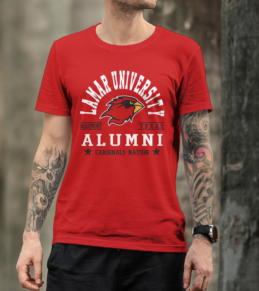 Lamar University Alumni Beaumont Texas Cardinals Nation T-Shirt