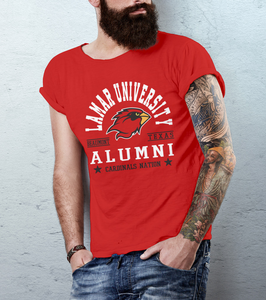 Lamar University Alumni Beaumont Texas Cardinals Nation T-Shirt