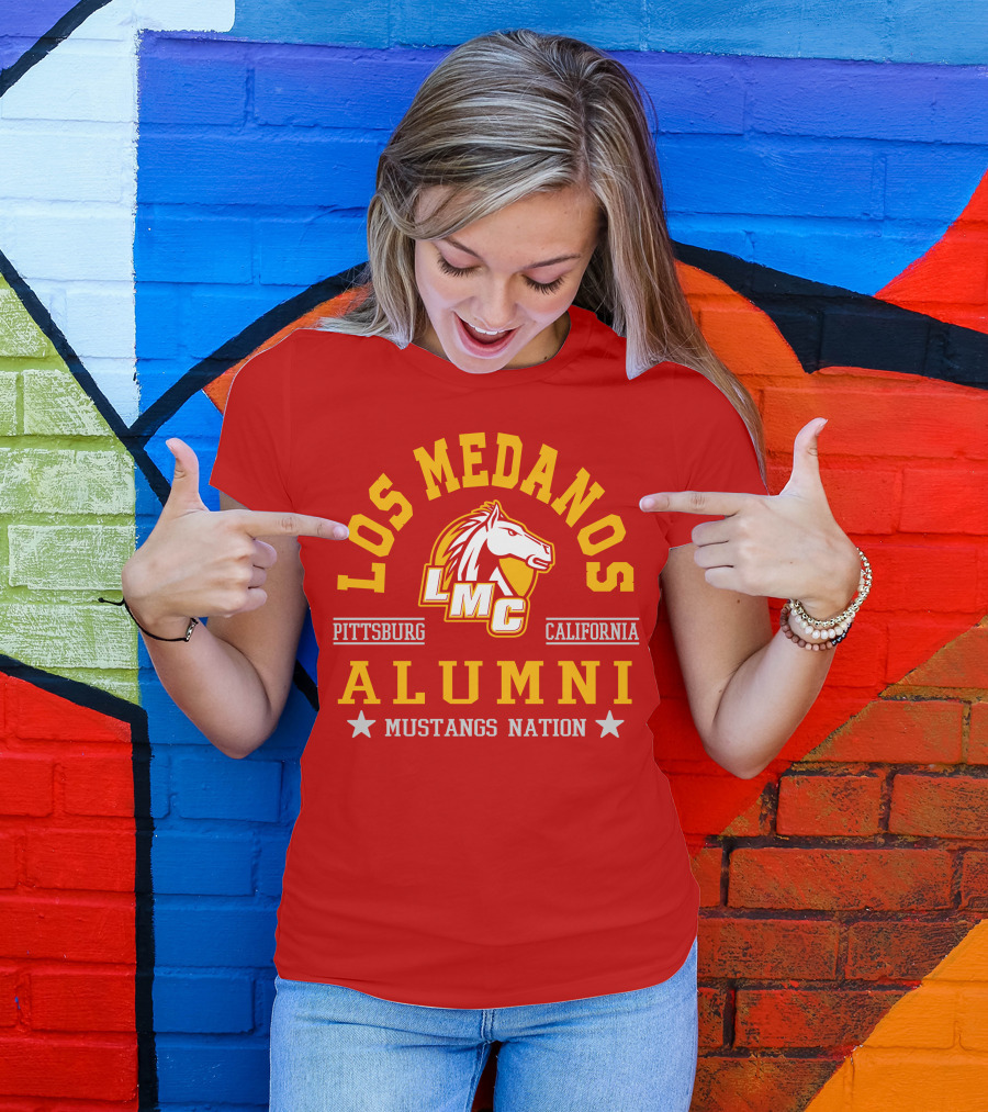 Los Medanos Pittsburg California LMC Alumni Mustangs Nation T-Shirt