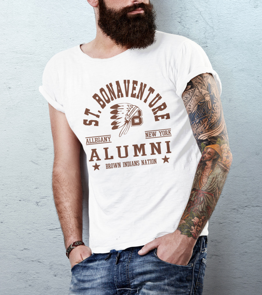 St. Bonaventure Allegany New York Alumni Brown Indians Nation T-Shirt