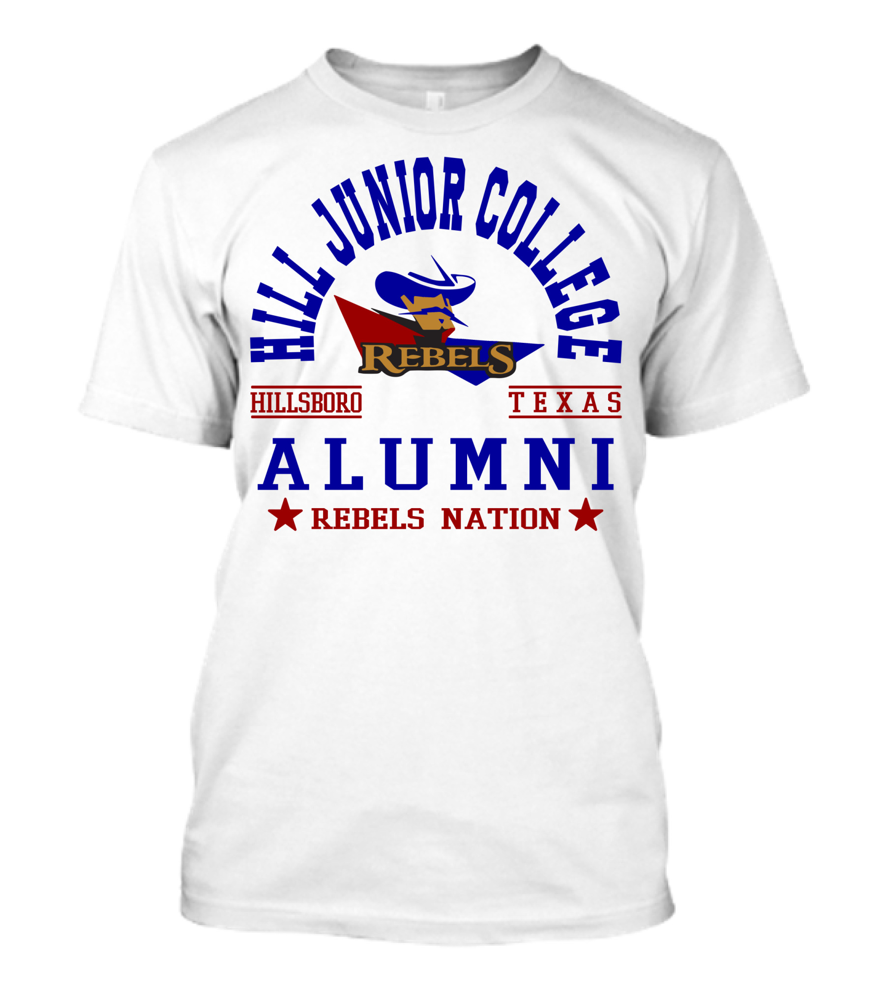 Hill Junior College Hillsboro Texas Rebels Alumni Nation T-Shirt