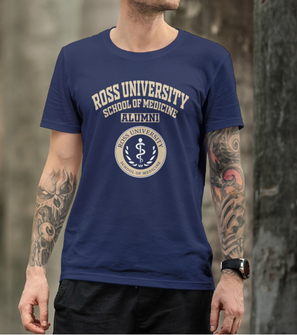 Ross University School Of Medicine Alumni Emblem With Caduceus T-Shirt