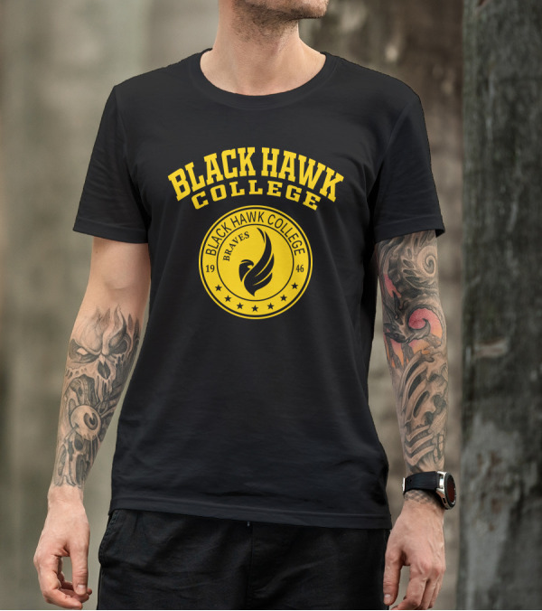 BLACK HAWK COLLEGE BRAVES 1946 STAR CREST T-Shirt