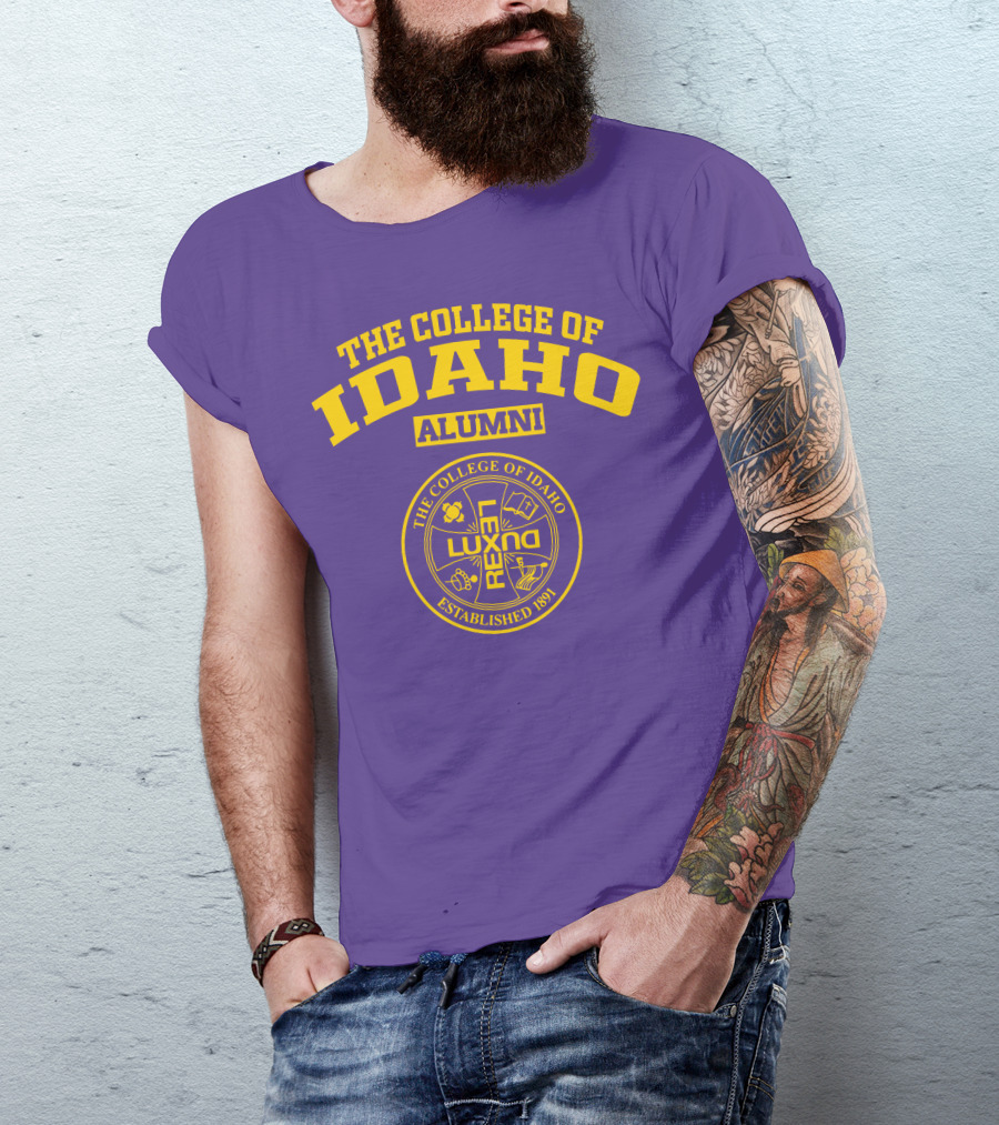 The College Of Idaho Alumni Lux Rex Established 1891 T-Shirt