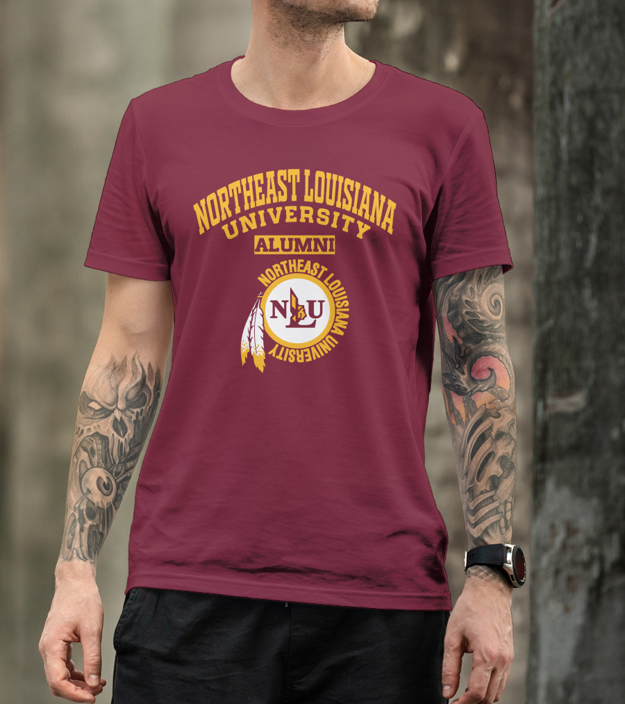 Northeast Louisiana University Alumni NLU Logo With Feathers T-Shirt