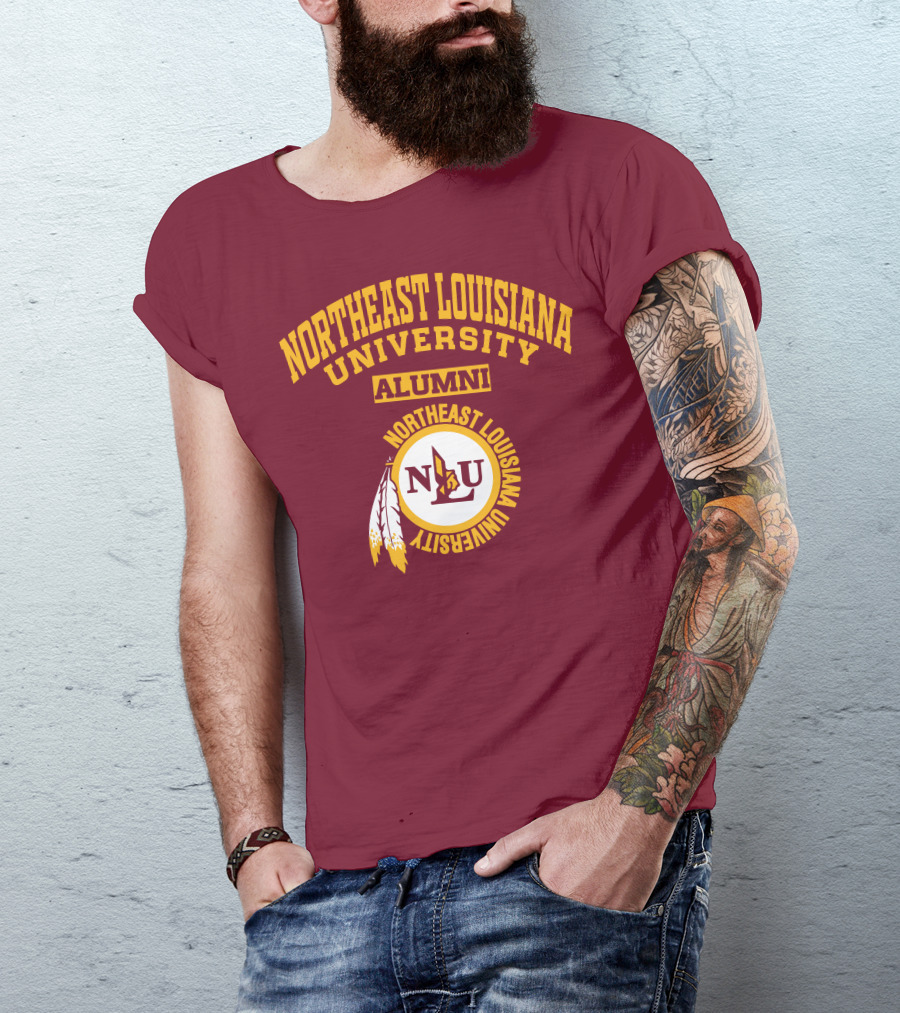Northeast Louisiana University Alumni NLU Logo With Feathers T-Shirt
