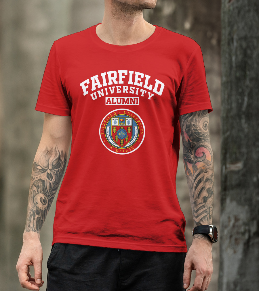 FAIRFIELD UNIVERSITY ALUMNI A.D. 1942 IHS Seal T-Shirt