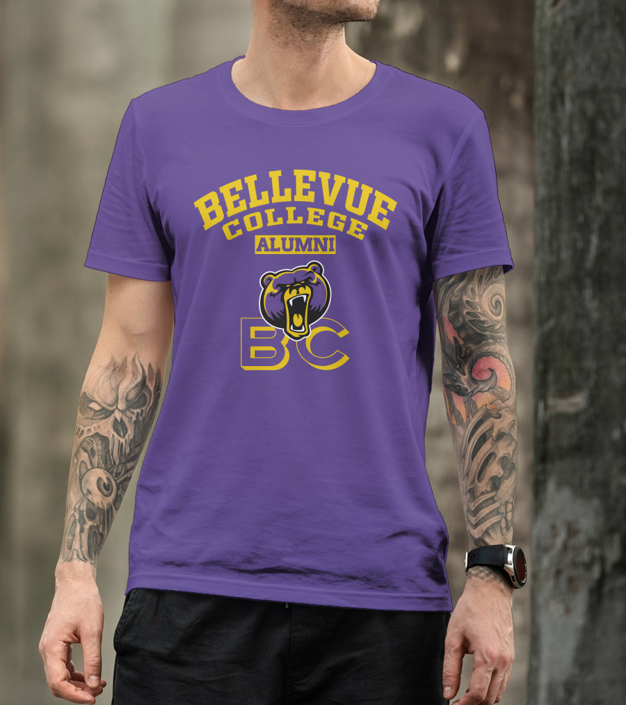 Bellevue College Alumni BC Bear Logo Purple T-Shirt