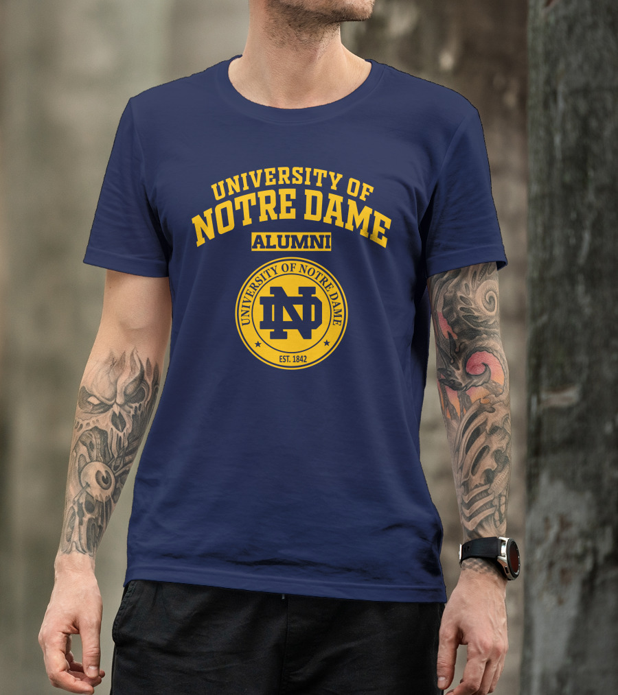 University Of Notre Dame Alumni Logo EST. 1842 T-Shirt