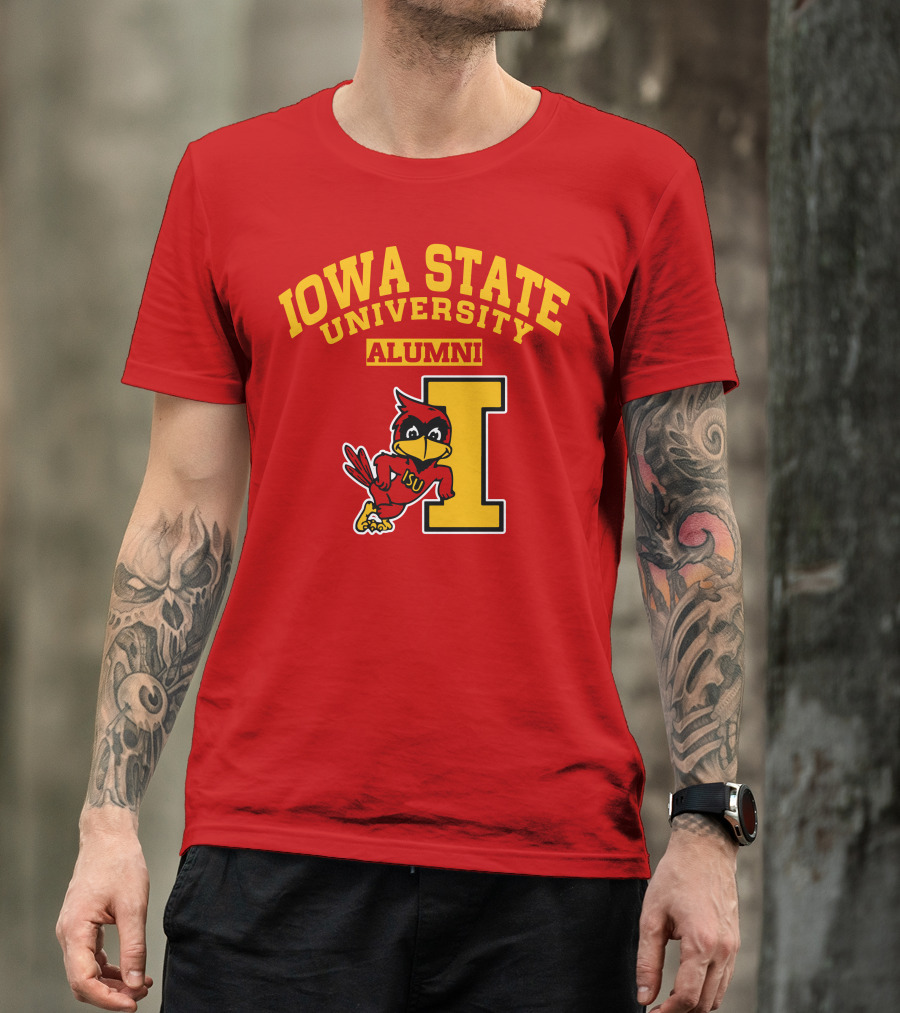 Iowa State University Alumni ISU Cardinal Mascot Block I T-Shirt