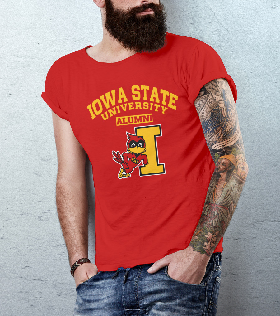 Iowa State University Alumni ISU Cardinal Mascot Block I T-Shirt