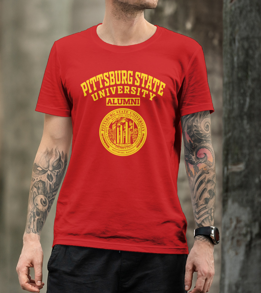 Pittsburg State University Alumni Seal Pittsburg Kansas Russ Hall T-Shirt