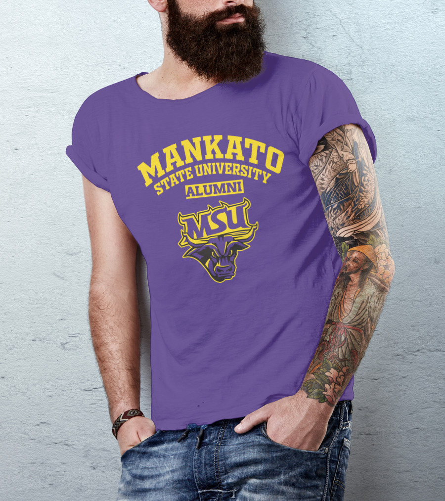 Mankato State University Alumni MSU Logo Purple Bull T-Shirt