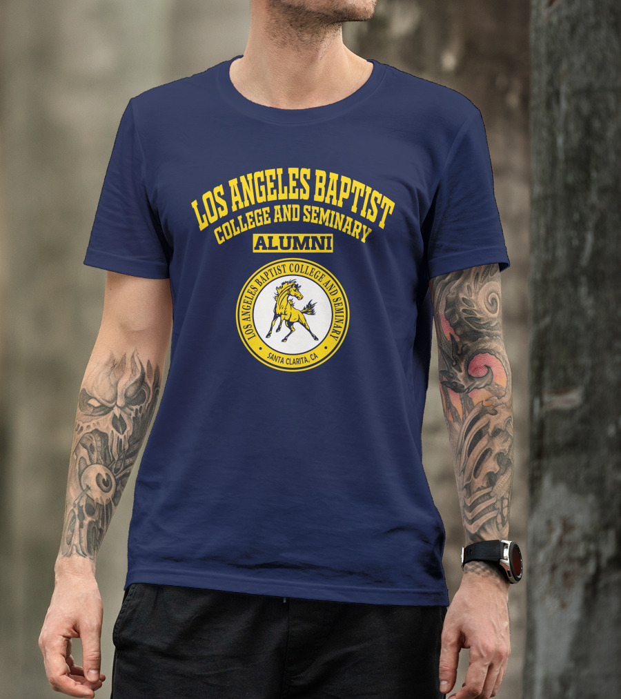 Los Angeles Baptist College And Seminary Alumni Santa Clarita CA Logo Horse Emblem T-Shirt