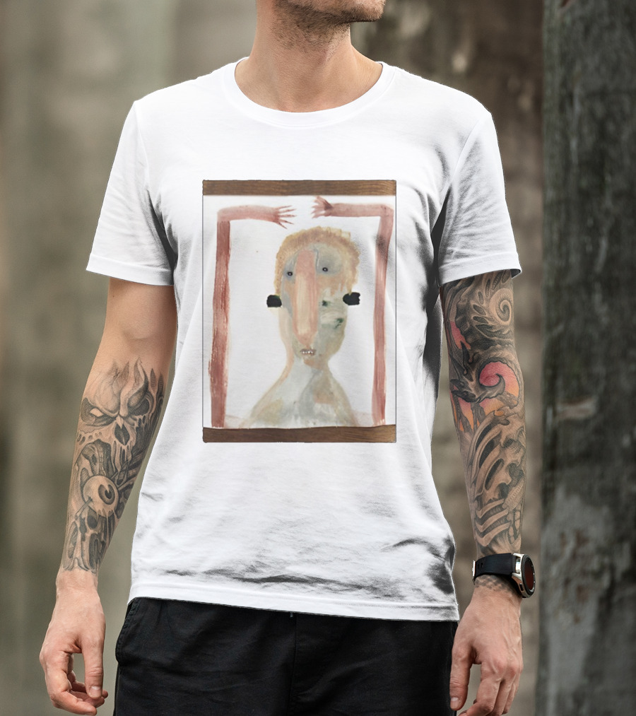 Andrew Leezus Pink Boogeyman Surreal Expressionist Character With Abstract Features T-Shirt