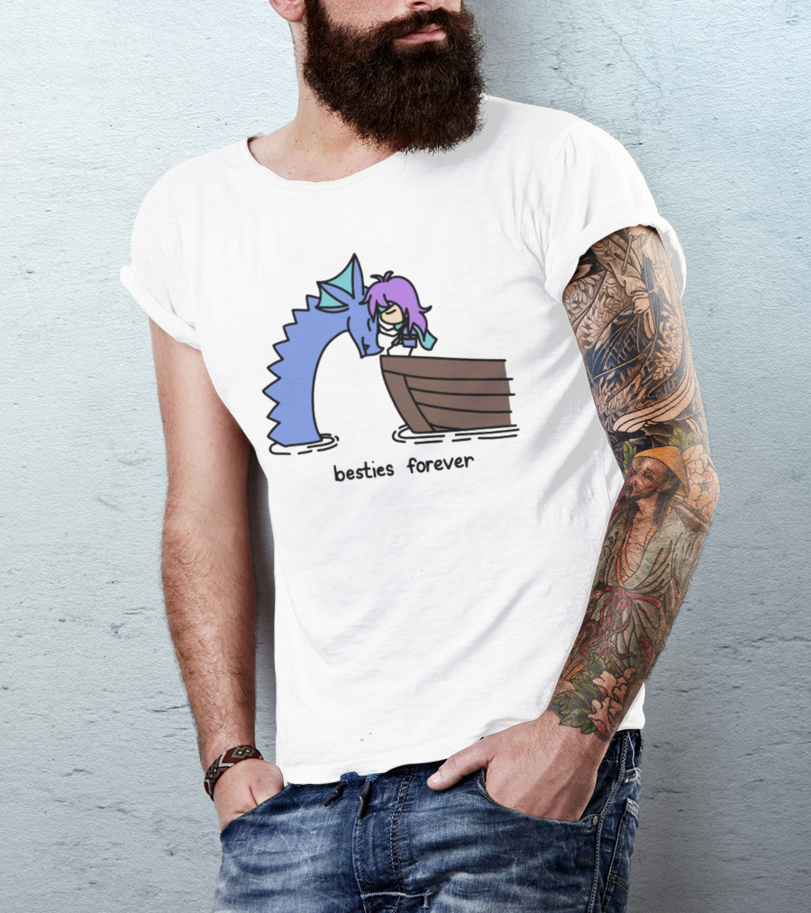Kimchichickenbeer Faris And Syldra Besties Forever Best Friends With Dragon And Boat Scene T-Shirt