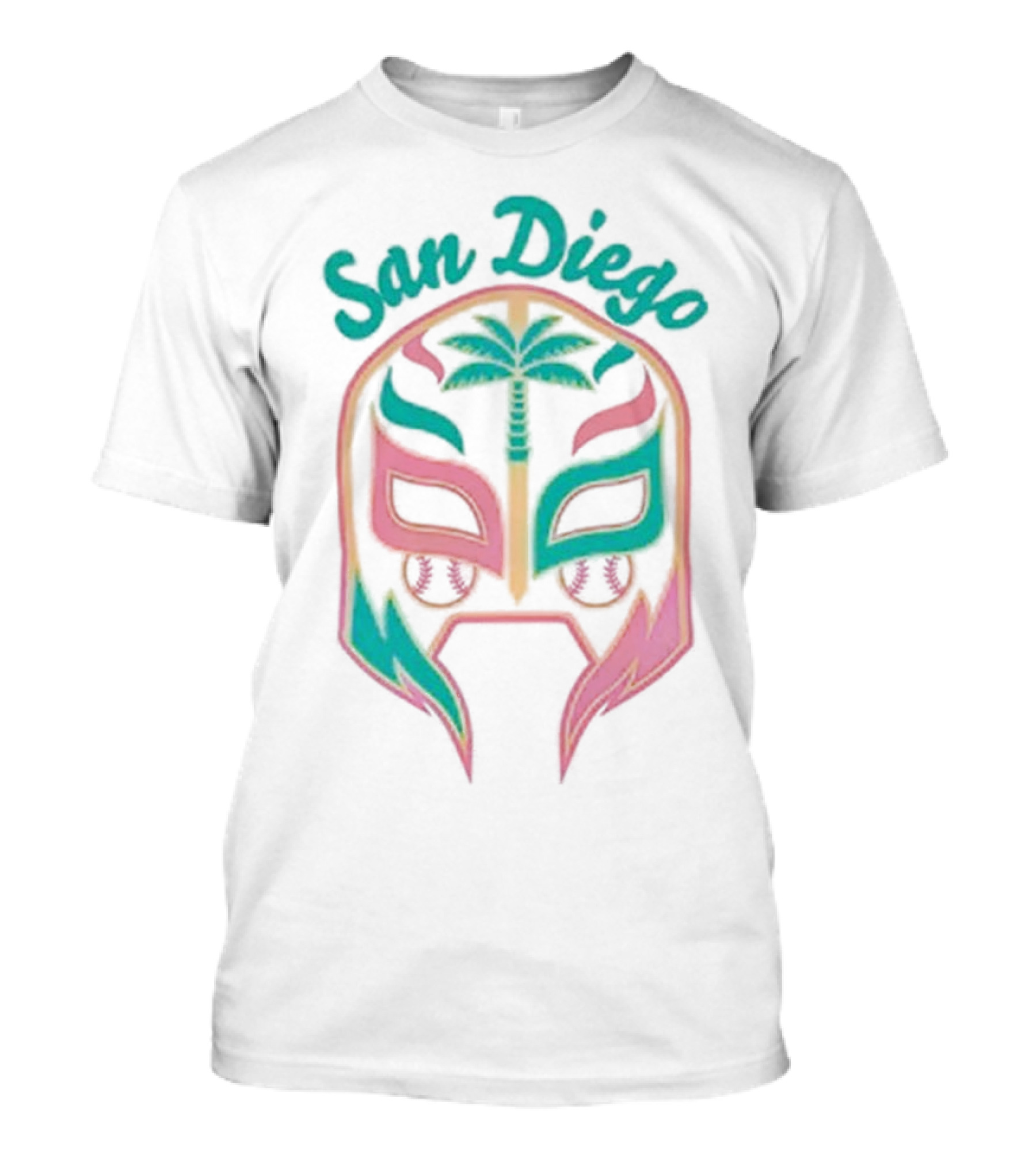 San Diego Palm Tree Lucha Mask T-Shirt