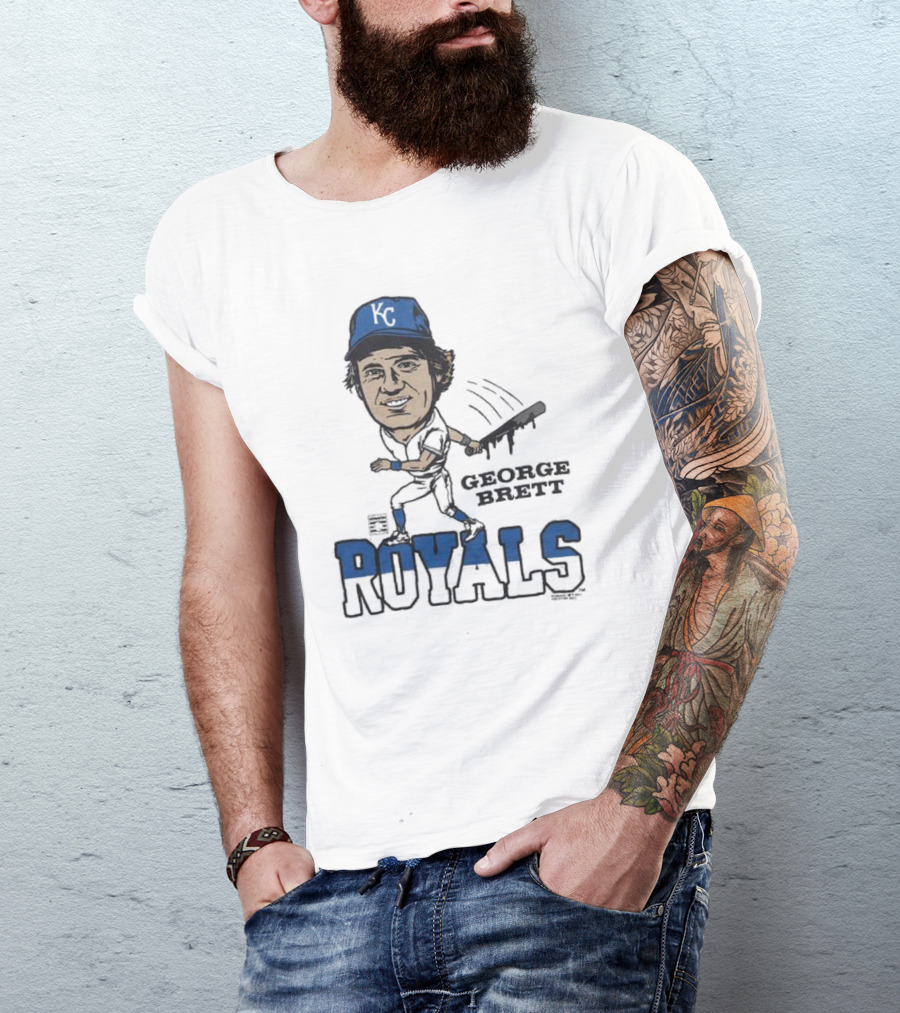 Royals George Brett KC Vintage Caricature T-Shirt
