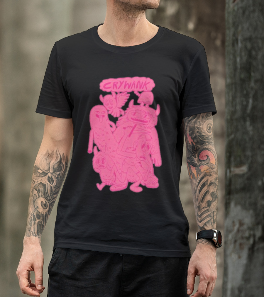 Crywank Cartoon Characters Art Pink T-Shirt