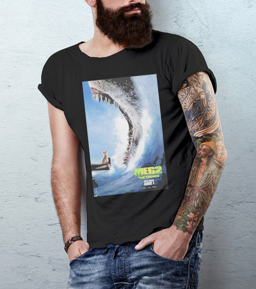 MEG 2 The Trench Shark Image Theater Release August 4 T-Shirt