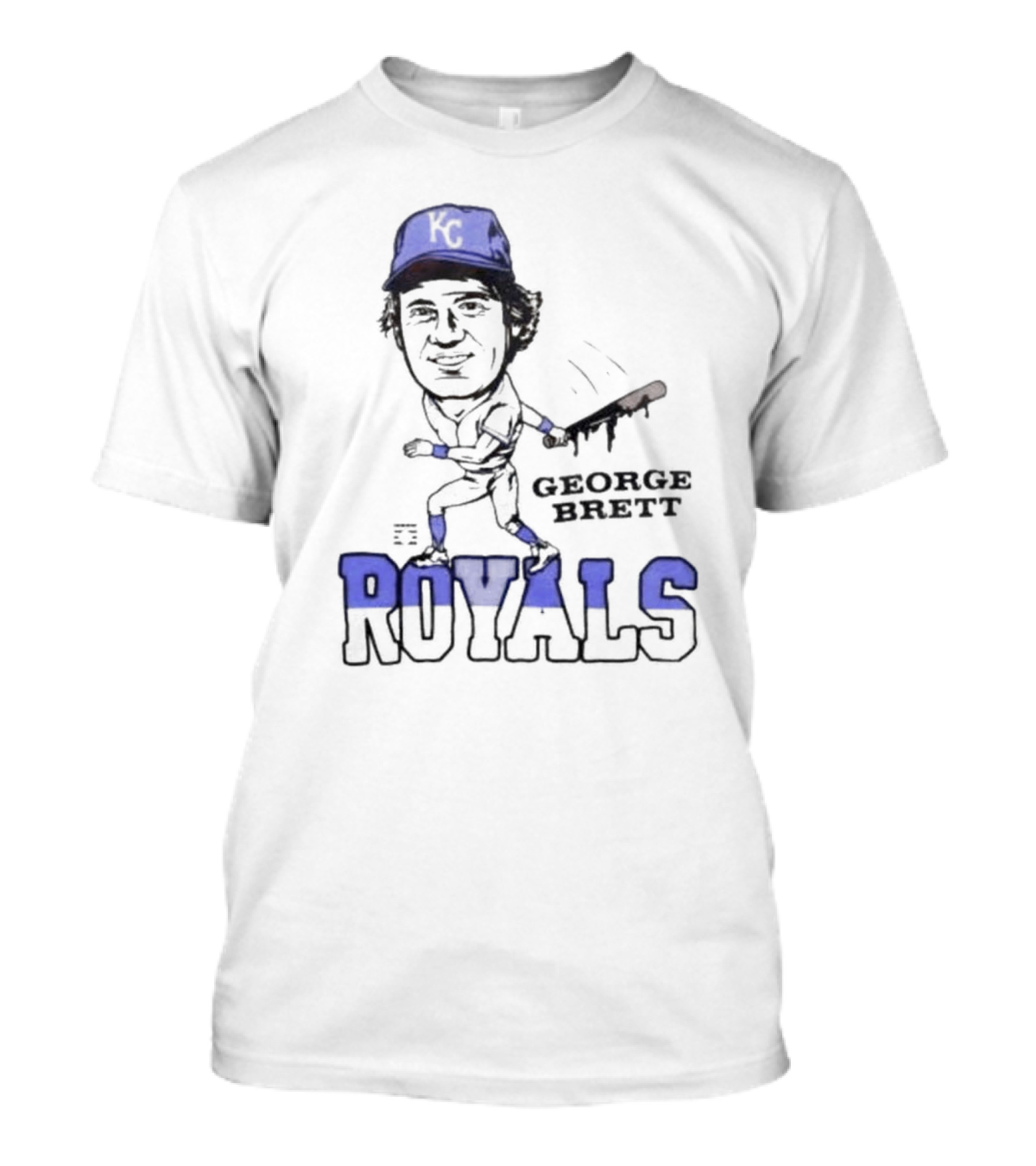 Royals Baseball George Brett KC Blue Cap T-Shirt