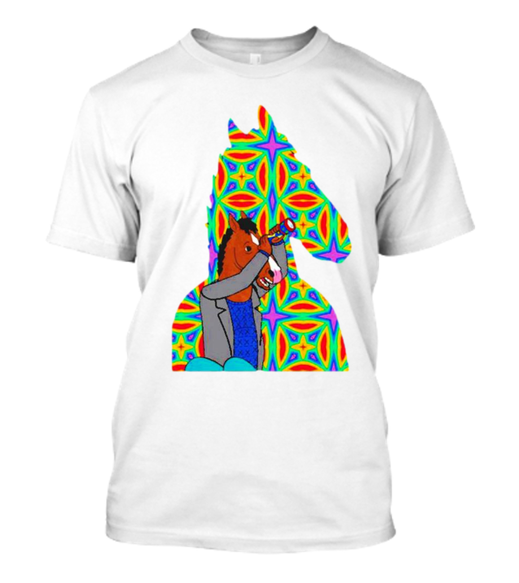Bojack Horseman Psychedelic Pattern Colorful T-Shirt