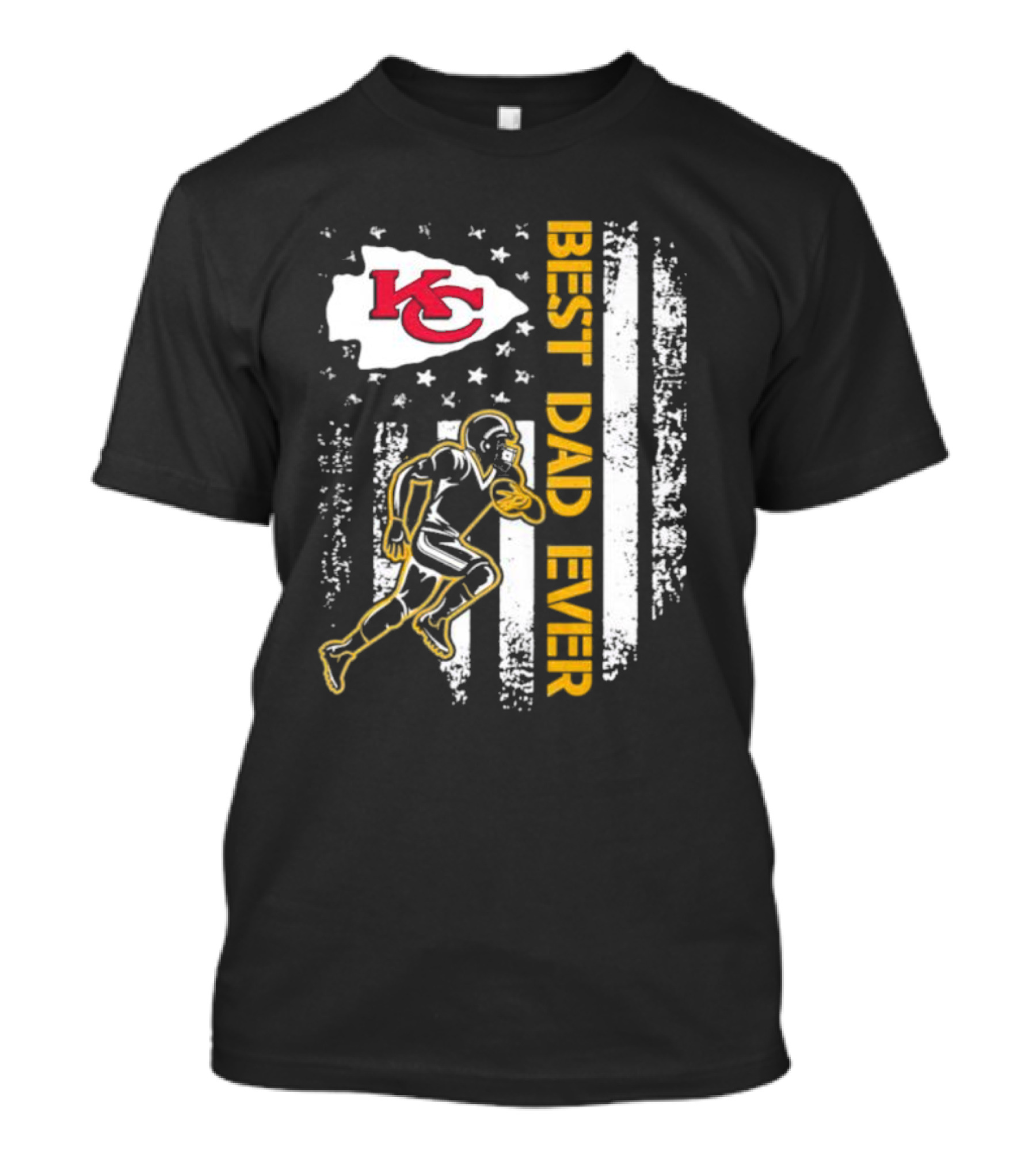 Kansas City Chiefs Best Dad Ever Vintage Flag Football American T-Shirt