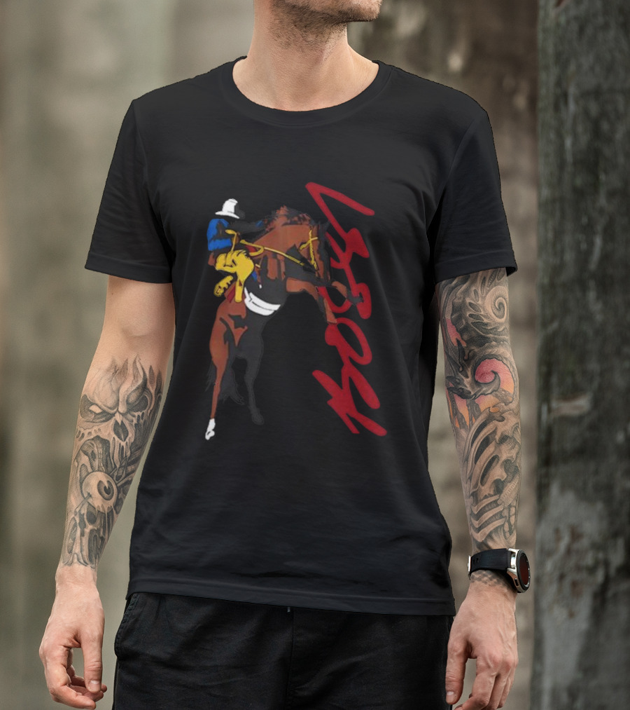 Bossi Cowboy Colorful Rodeo Horse Scene T-Shirt