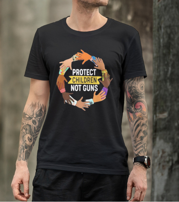 Protect Children Not Guns Diverse Hands Unity Circle T-Shirt