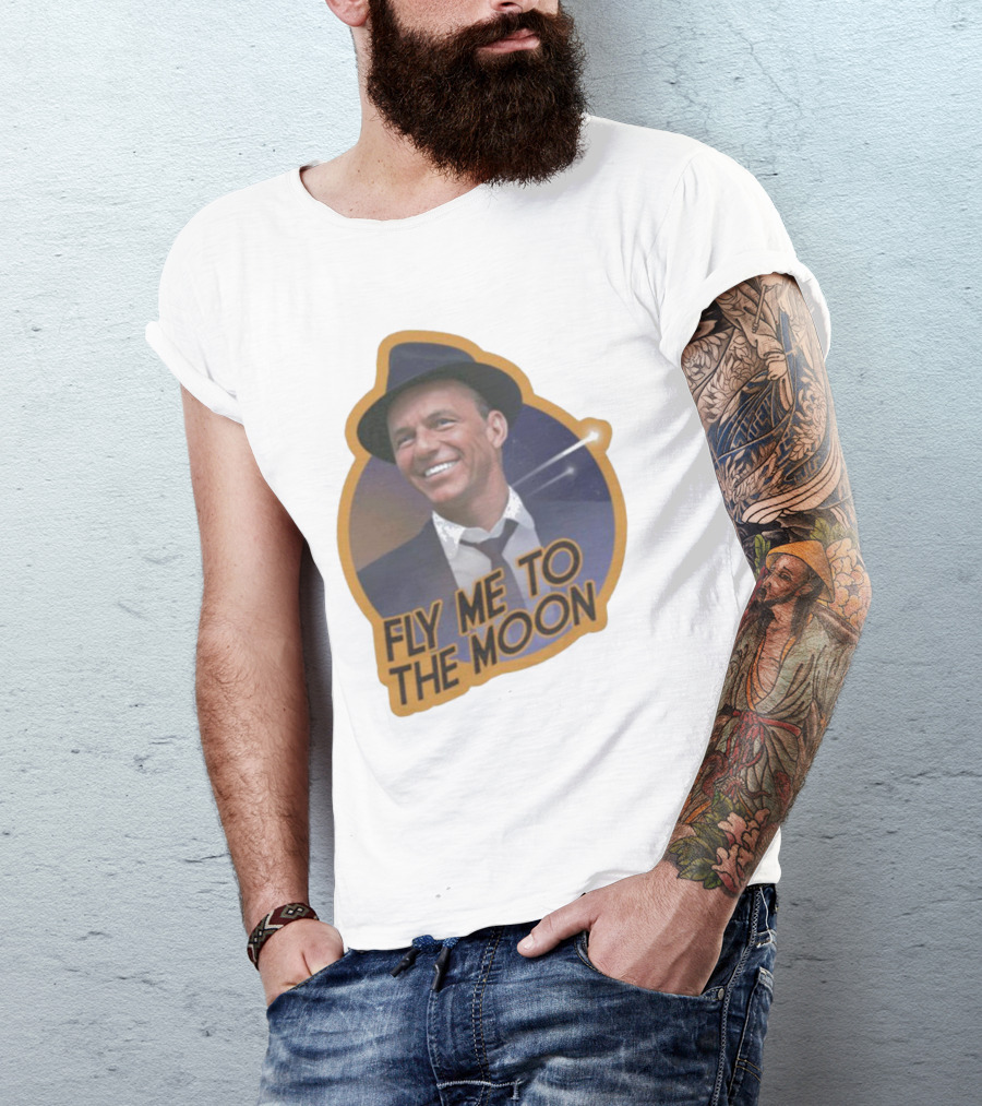Frank Sinatra Fly Me To The Moon Vintage Iconic Singer T-Shirt