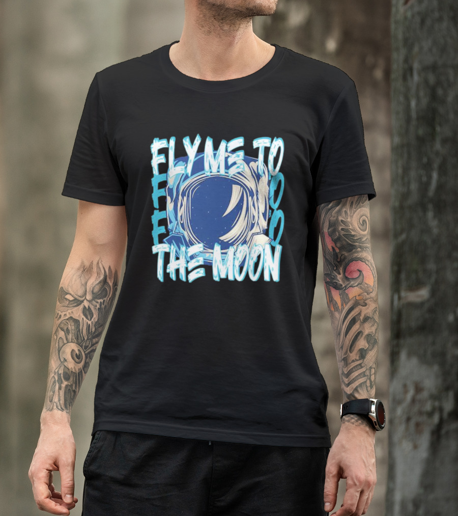Fly Me To The Moon Astronaut Helmet Sky Stars T-Shirt