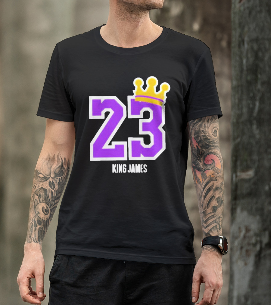 King Lebron James 23 Purple Crown La Lakers T-Shirt