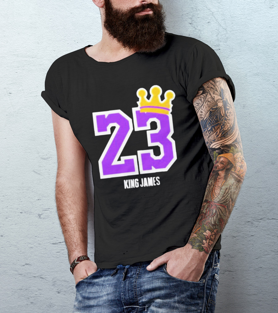 King Lebron James 23 Purple Crown La Lakers T-Shirt