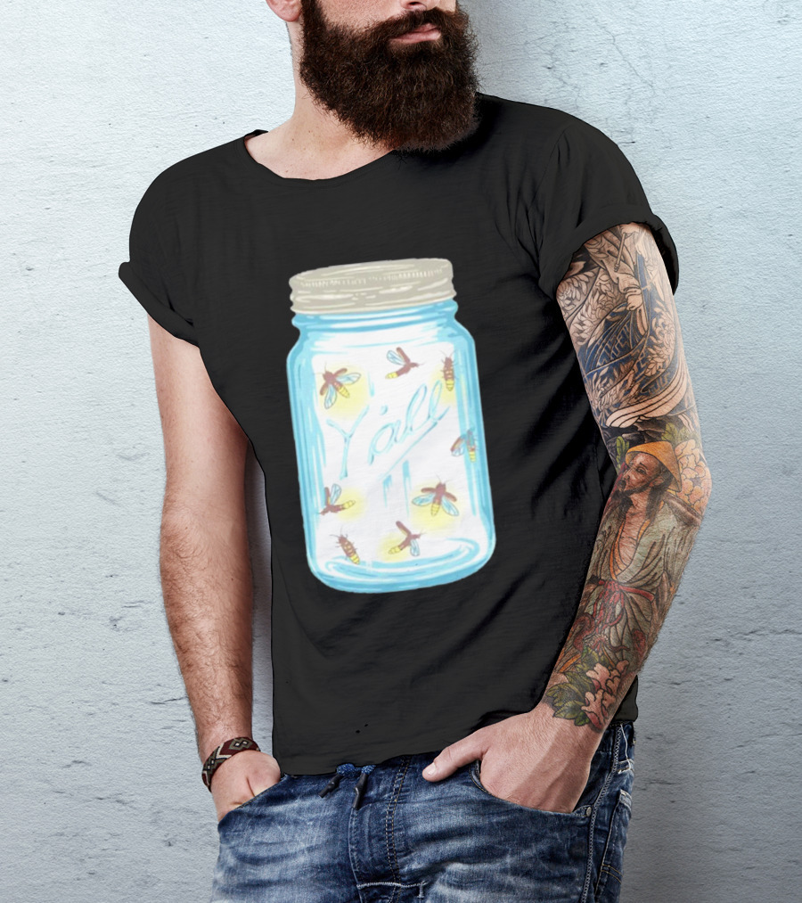 Kyforky Y'all Fireflies In Mason Jar T-Shirt
