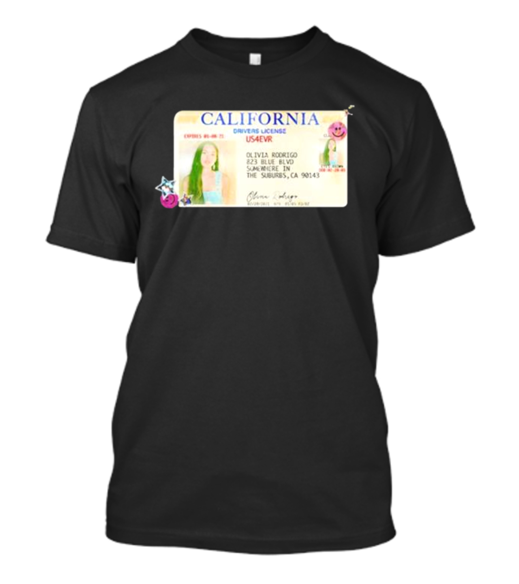 Pop Hive California Drivers License US4EVR Olivia Rodrigo Somewhere In The Suburbs T-Shirt