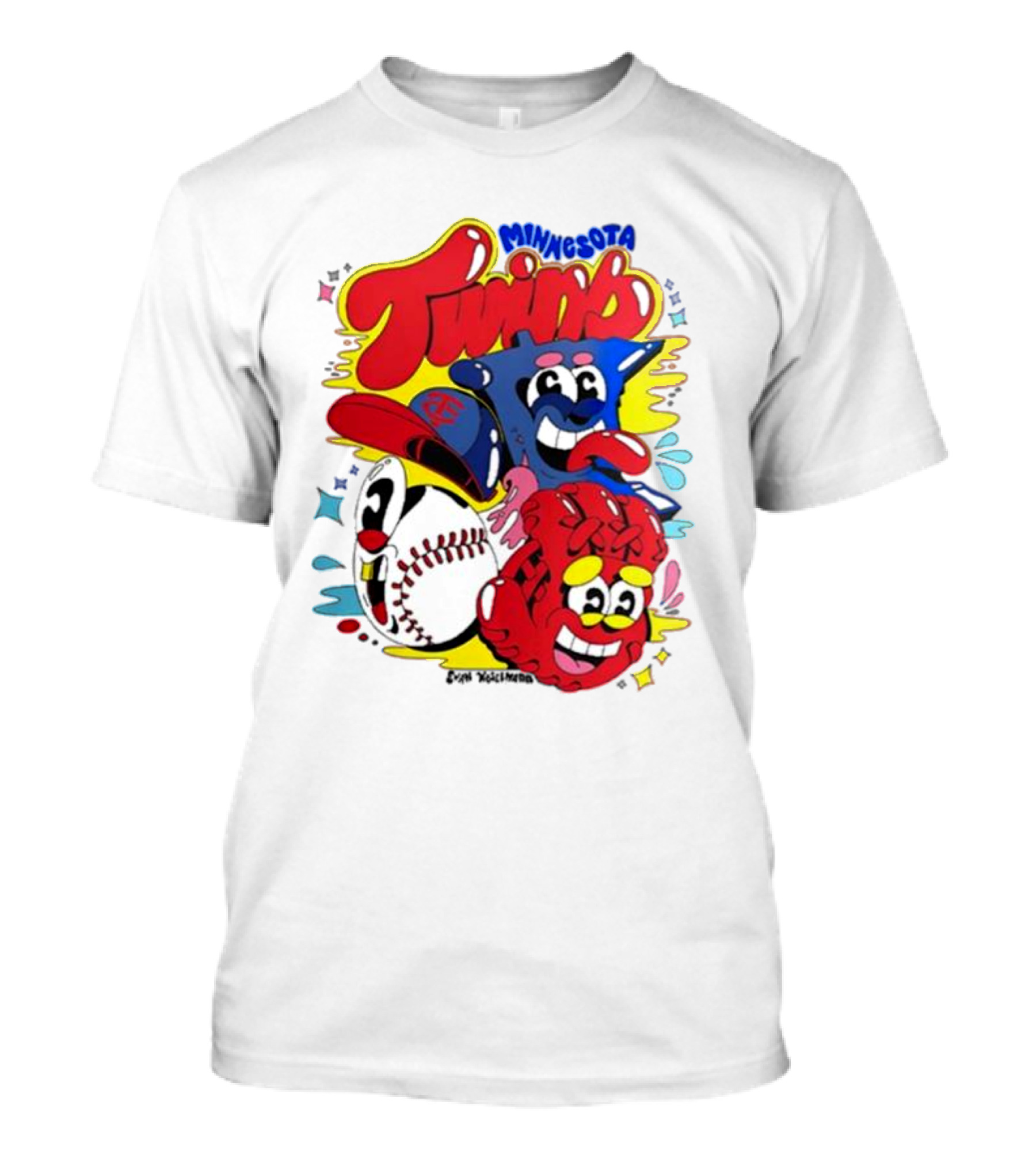 Minnesota Twins Evan Weselmann Baseball Mascots T-Shirt