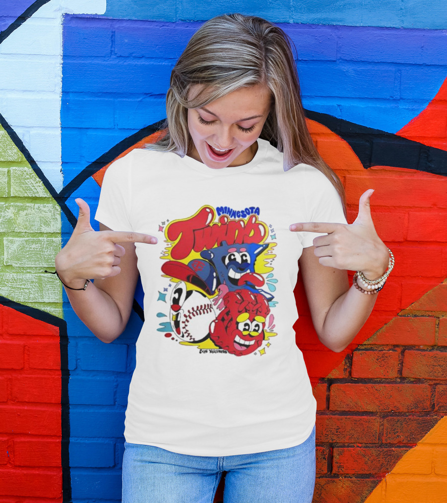 Minnesota Twins Evan Weselmann Baseball Mascots T-Shirt