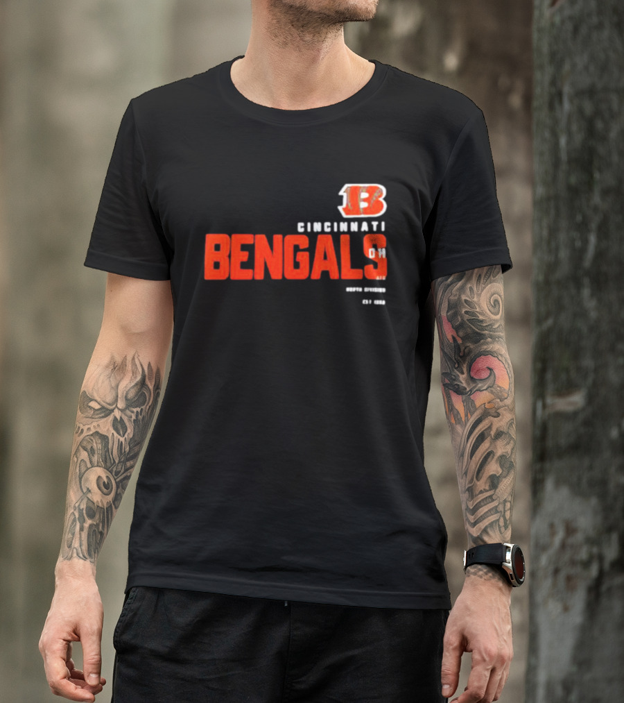 Cincinnati Bengals 13 Ohio Est 1968 Sports Team Tri-Blend T-Shirt