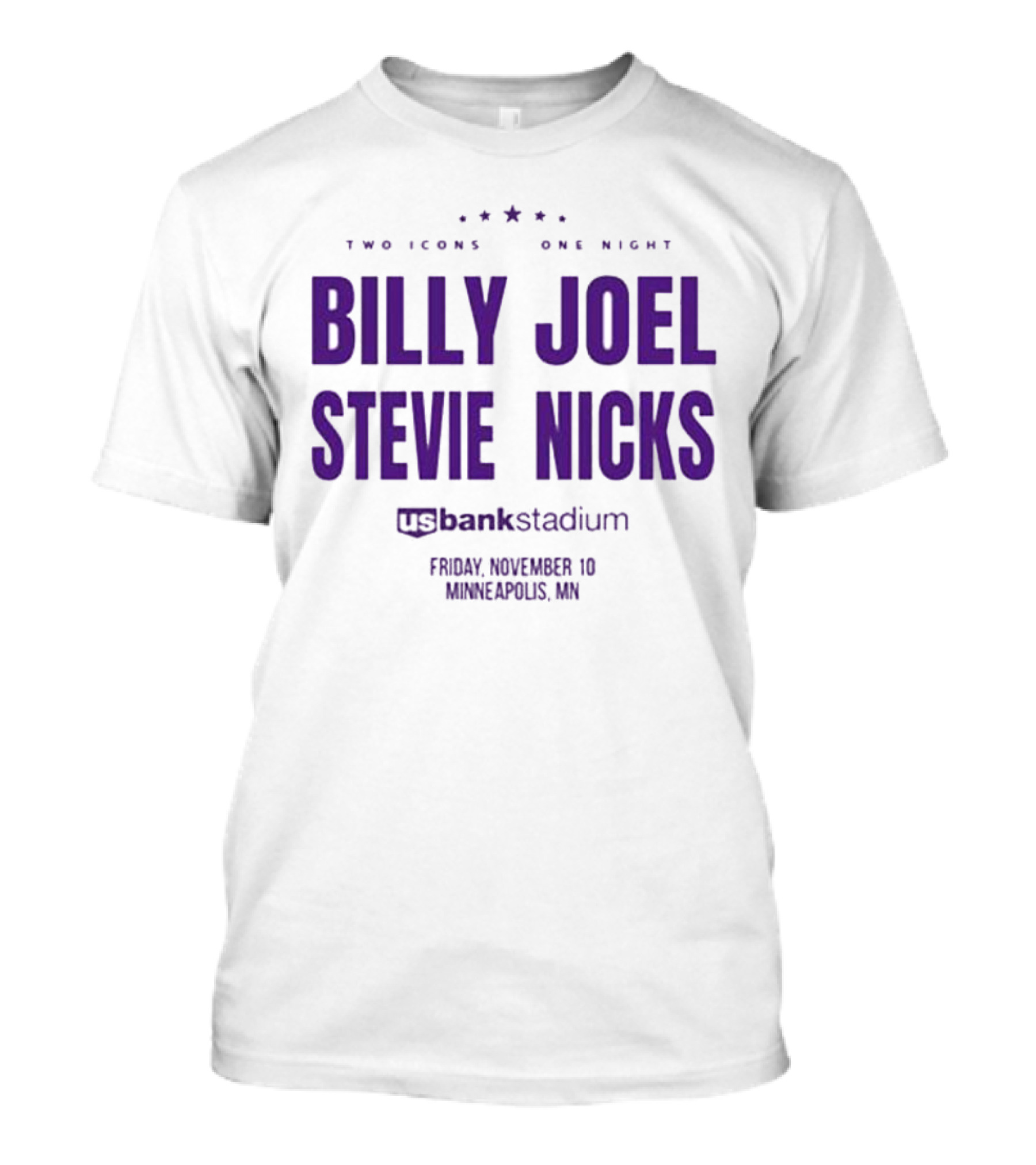 Billy Joel Stevie Nicks One Night U.S. Bank Stadium Minneapolis Friday November 10 T-Shirt