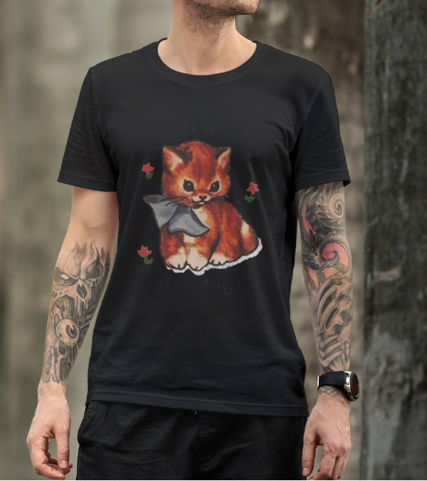 It Is What It Is Cat Sad Face With Flowers And Bow T-Shirt
