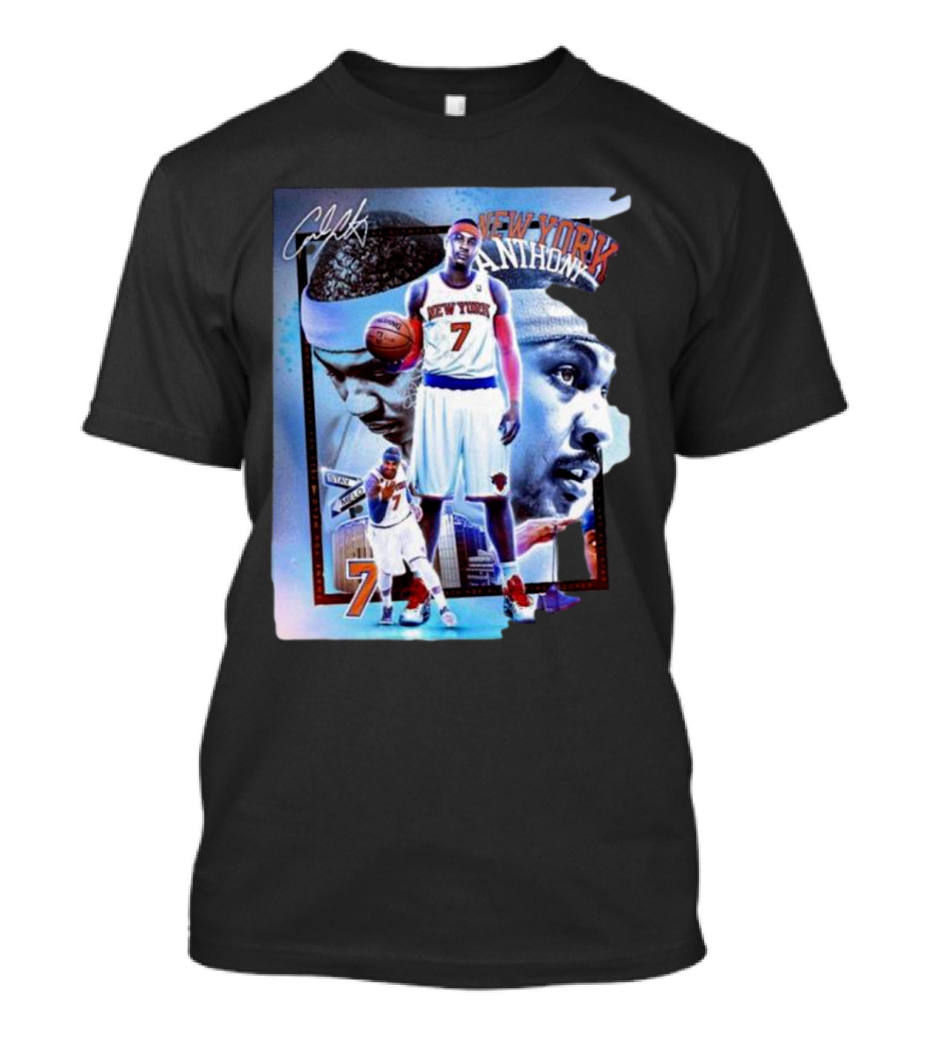 New York Anthow 7 Basketball Legend Collage T-Shirt