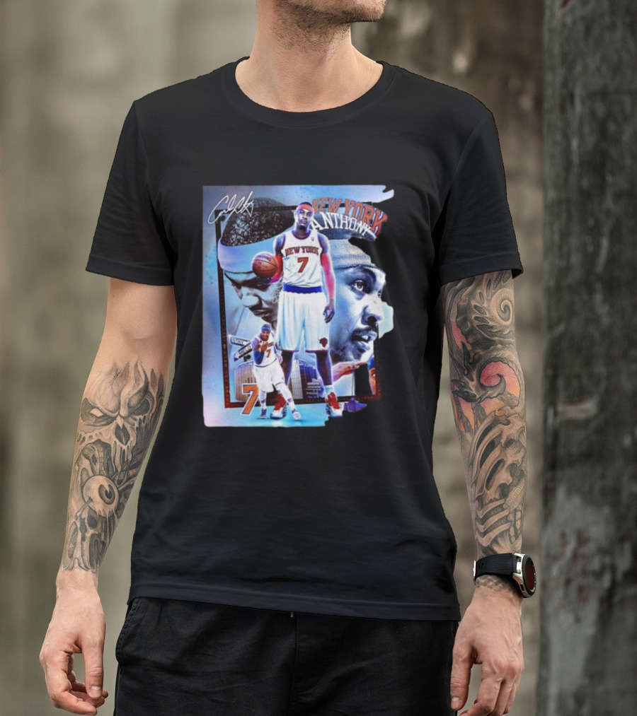 New York Anthow 7 Basketball Legend Collage T-Shirt