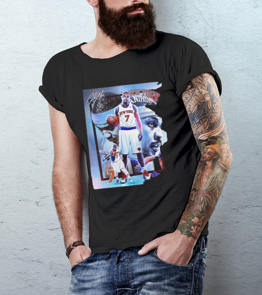 New York Anthow 7 Basketball Legend Collage T-Shirt