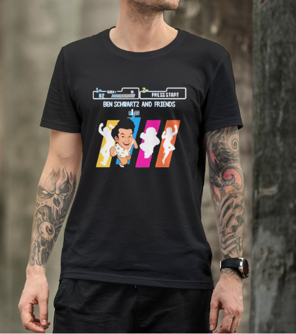 Ben Schwartz And Friends One Up Press Start Retro Gaming T-Shirt