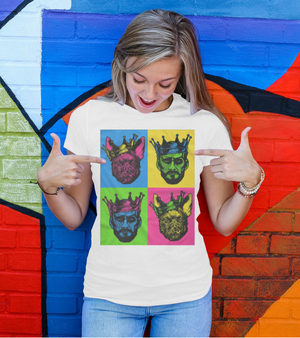 CM Punk King Pop Art Warhol Style Quad Crowned Faces T-Shirt